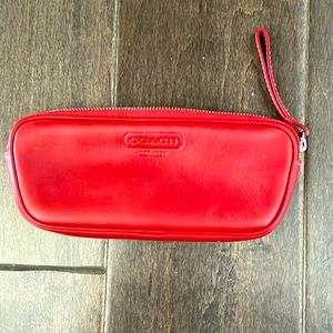 Coach Red Leather sunglasses case